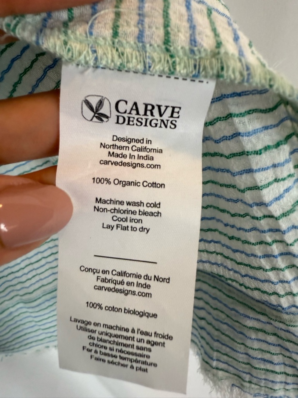 NWT Carve designs Size: M DYLAN TANK Relaxed Fit Tank color: green striped tank - Picture 10 of 15